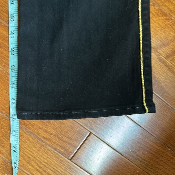 Madewell | Black Cali Demi-Boot Jeans Festive Gold Piping Edition Size 31/12 - Picture 13 of 13